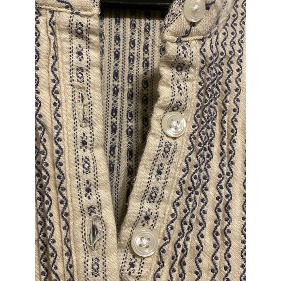 LL Bean Dobby Nightgown Women’s Plus 1X Flannel Blue Pintuck Praire Cottagecore - Picture 6 of 15